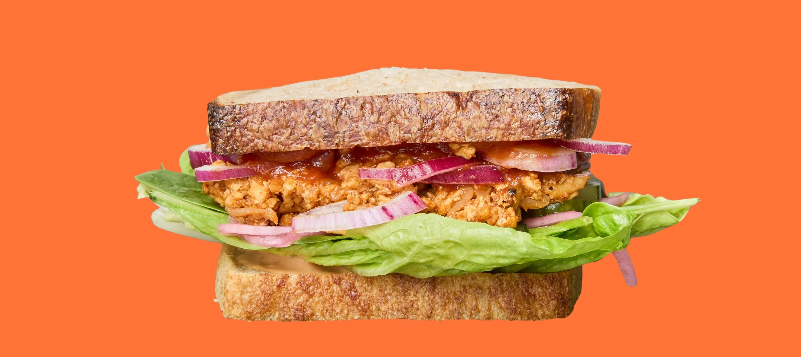 Vegansk BBQ-sandwich på surdej, Sloppy Jo's Deli