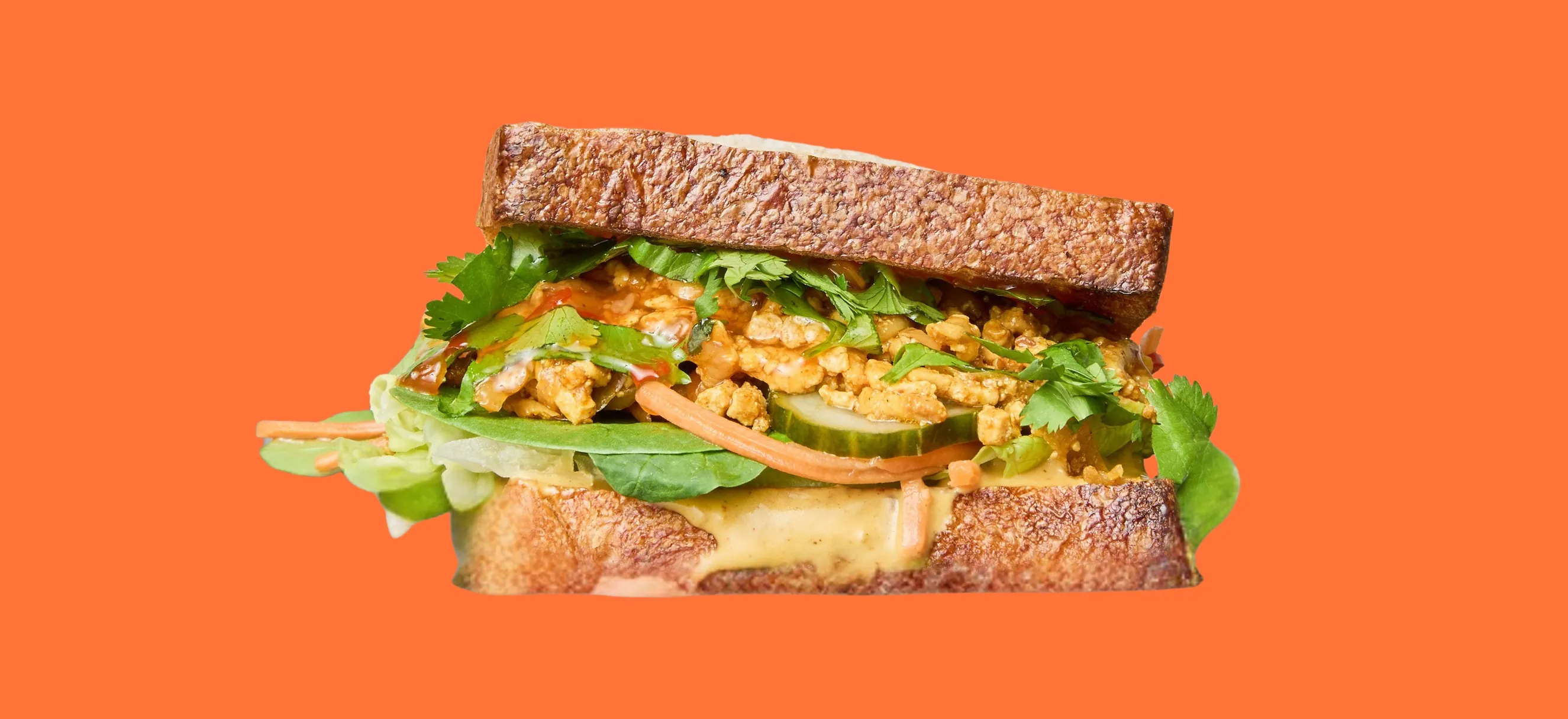 Vegansk thailandsk sandwich med ingefær, lime og sesam